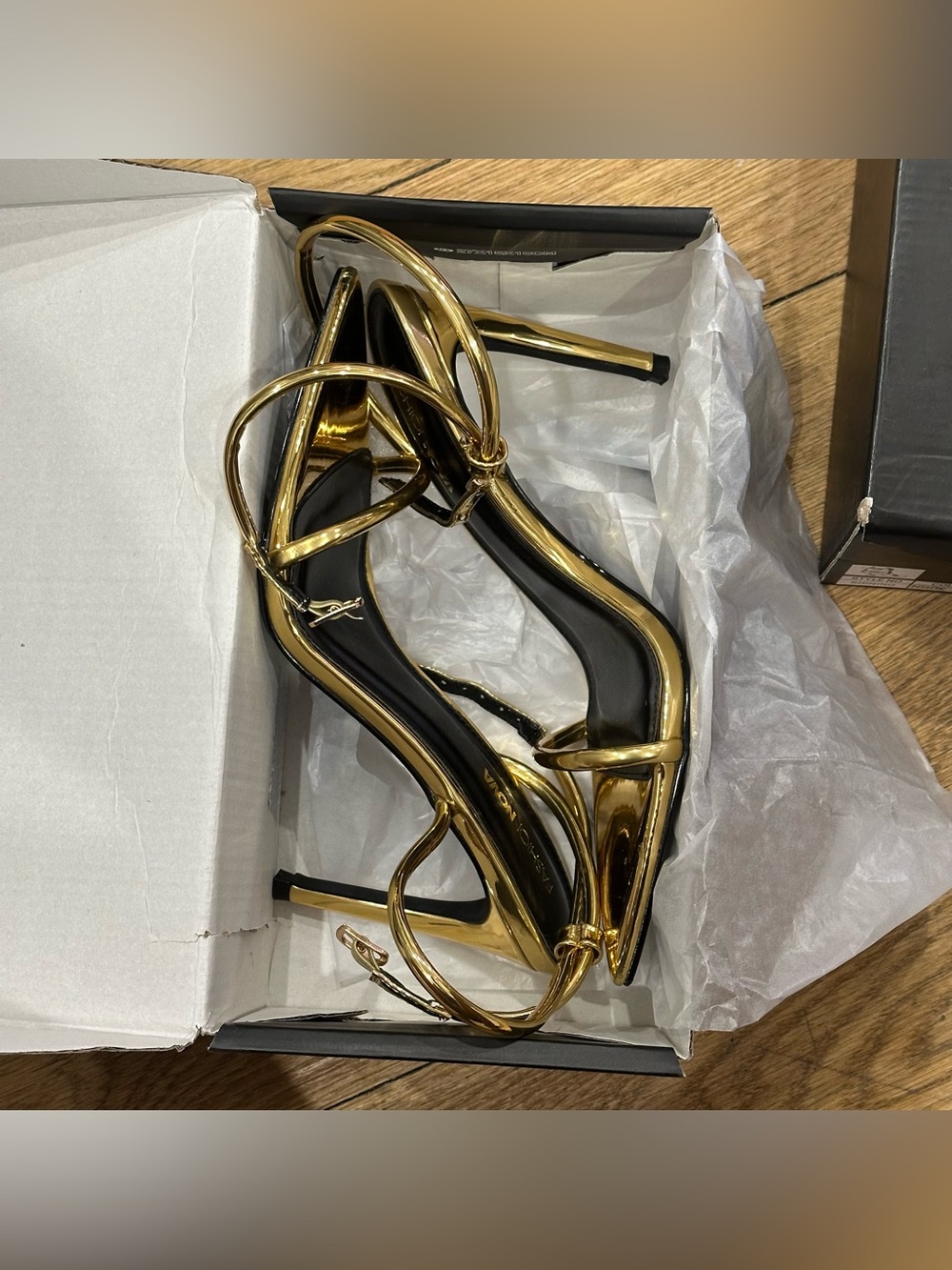 Fashion nova gold heels